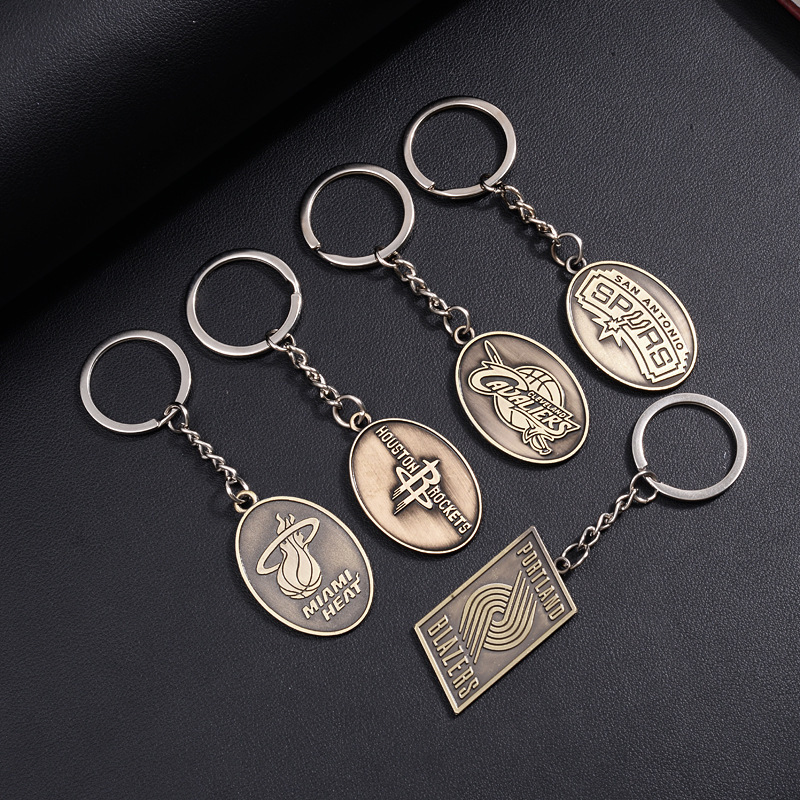 free sample Europe's Football Leagues Club Keychain Soccer Club Logo Bronze Keychain