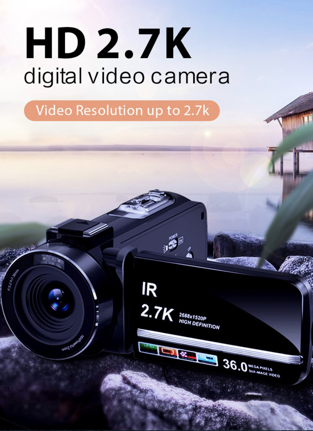 3.0 Inch 36MP HD Camcorder Digital Video Camera IPS LCD 36MP 16x Zoom DV AV Night Vision High Quality Professional Video Camera