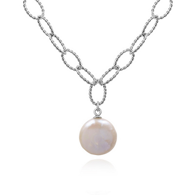 Fashion 925 sterling silver shell pearl necklace