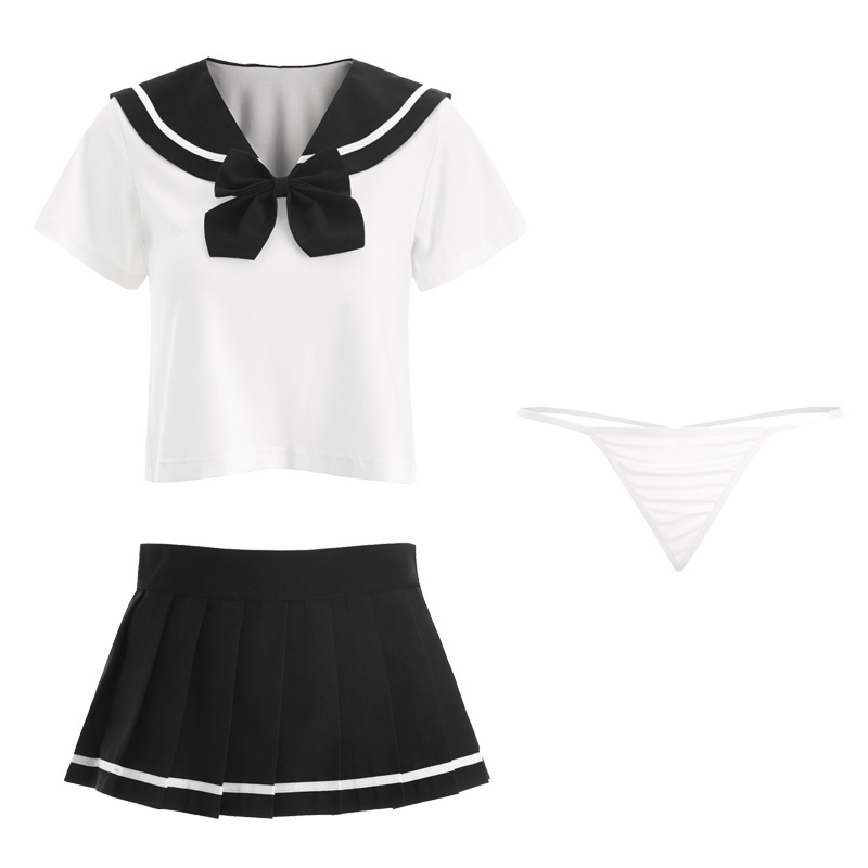 Sex appeal Seaman lapel Cute Bow School uniform Role play Sexy underwear Sexy pajamas