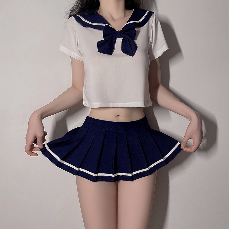 Sex appeal Seaman lapel Cute Bow School uniform Role play Sexy underwear Sexy pajamas