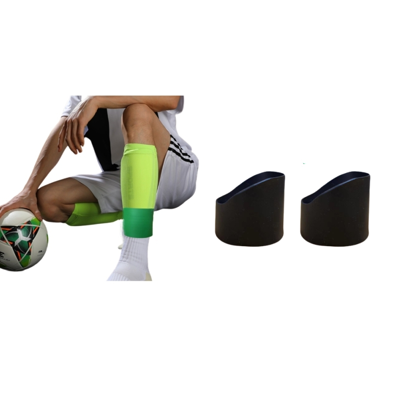 Black Football Soft Silicone Soccer Shin Guard Stay Shin Guard Straps