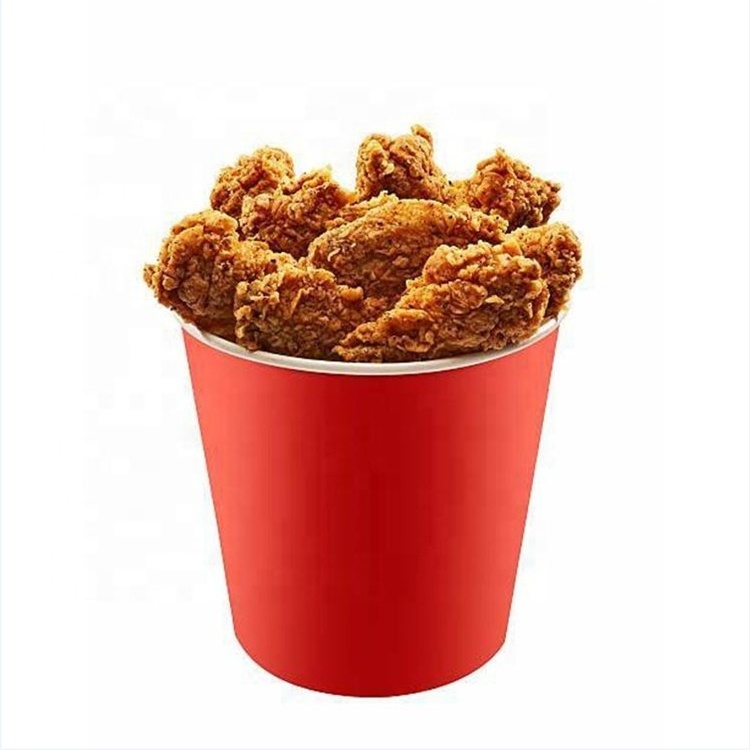 Custom logo disposable paper fried chicken bucket take out container with lid