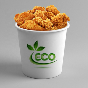 Custom disposable 64oz paper fried chicken wings buckets reusable with lid