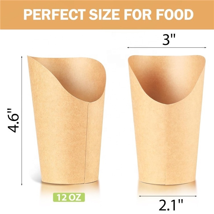 Biodegradable Disposable Popcorn Candy Food Cone Appetizer Cups Kraft French Fry Holder with Cocktail Picks