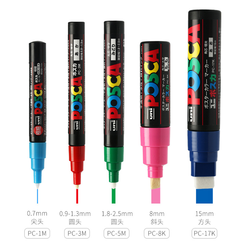 Popular water-based white colored permanent art posca uni paint marker