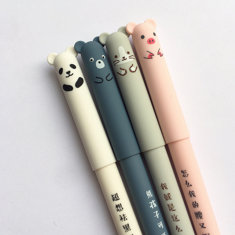 Amazon Hot Selling Kawaii erasable gel pen school office stationery the cute panda pig erasable pen