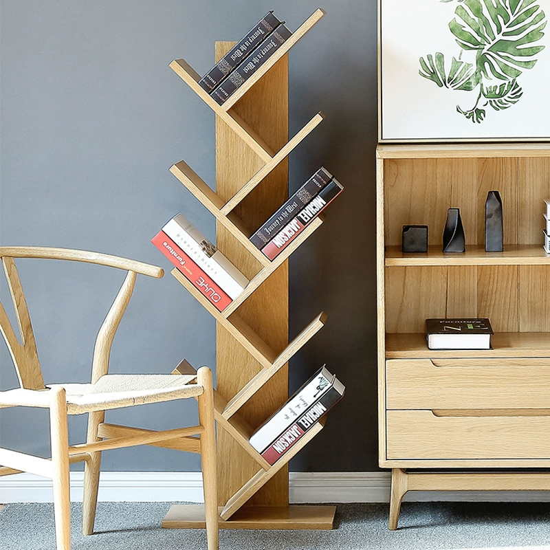 Custom Wood Freestanding Shelving Unit Wooden Bookcase Cube Display Book Shelf 6-Tier Bookshelf Living Room Furniture