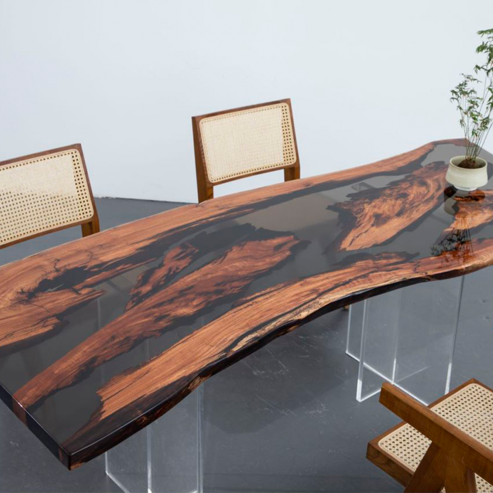 Morden Furniture Modern Wooden Slab Table Top Resin River Dining Table Wood Clear Epoxy Resin Table Top