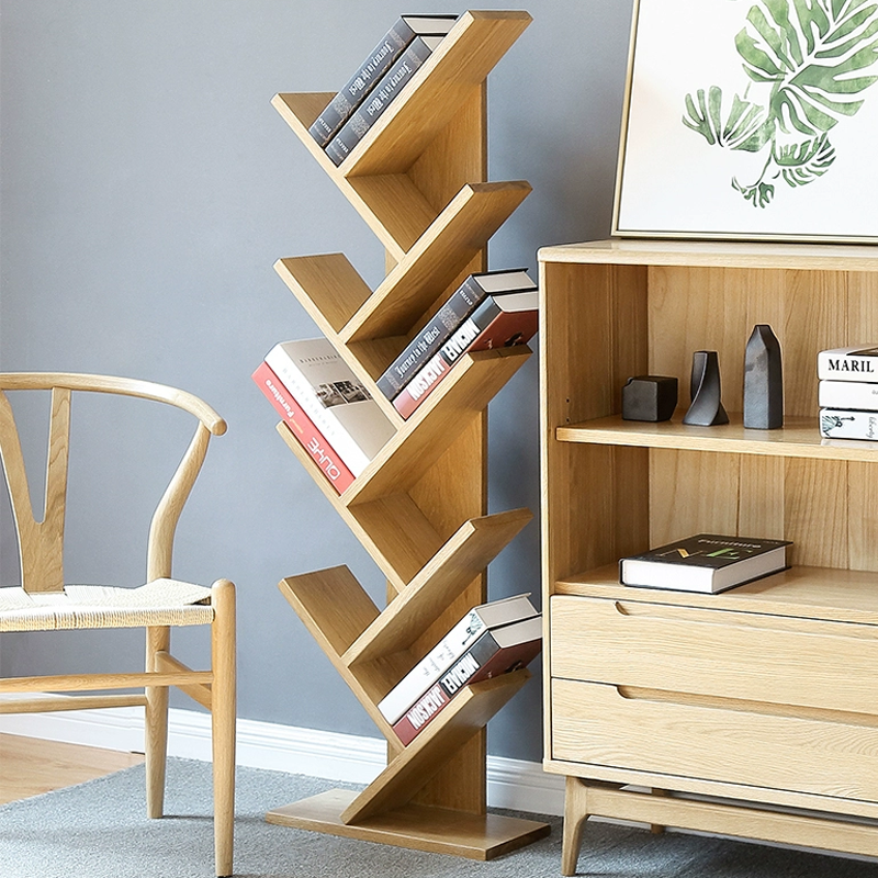 Custom Wood Freestanding Shelving Unit Wooden Bookcase Cube Display Book Shelf 6-Tier Bookshelf Living Room Furniture