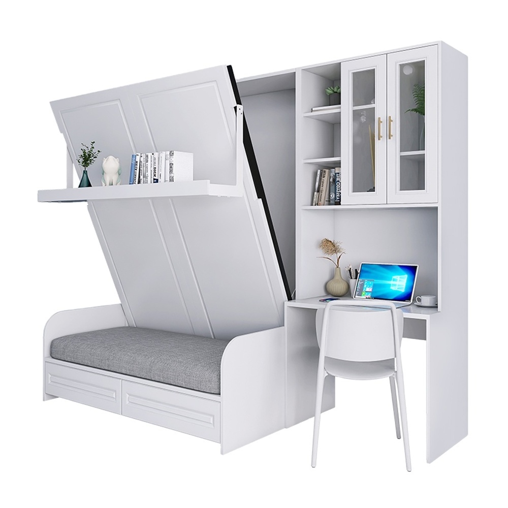 Hot Sale Space Saving Wall Furniture Set Folding Murphy Beds Mechanism Bed Box With Automatic Lift Coffee Table Wall Beds