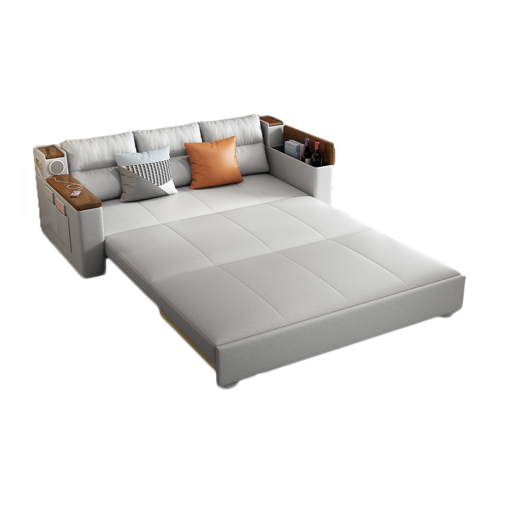 Multifunctional with usb charge sleeper couch living room sectional folding sofa bed with storage furniture