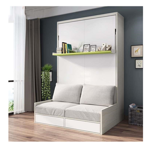 Factory Price Custom Space Saving Home Furniture Simple Wooden Wall Bed Folding Murphy Bed With Sofa