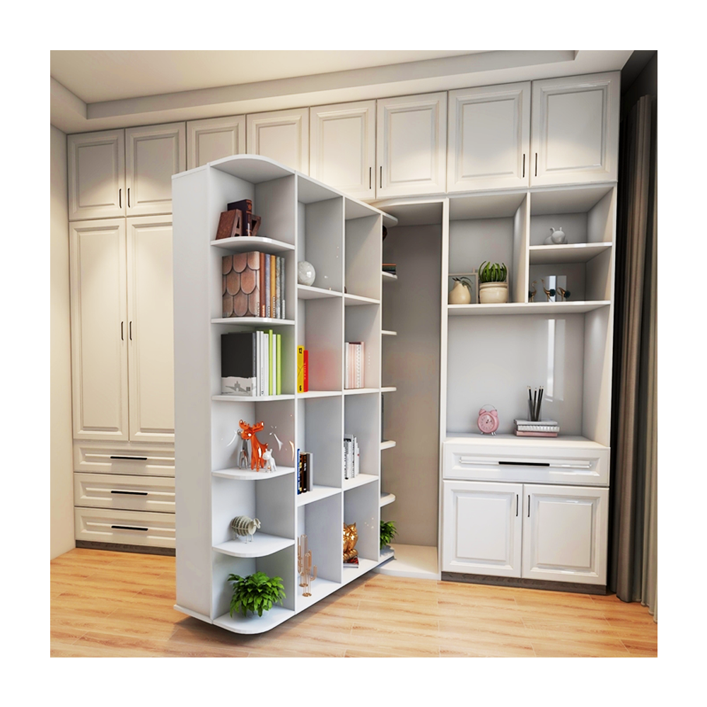 Custom Multifunctional Smart Vertical Rotating Hidden Wall Bed Folding Rotator With Bookcase Wardrobe Murphy Bed