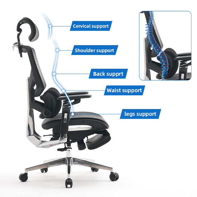 All Aluminum Alloy Game Chair Hanger 6D Arm Comfortable Executive Ergonomic Office Chair For Office