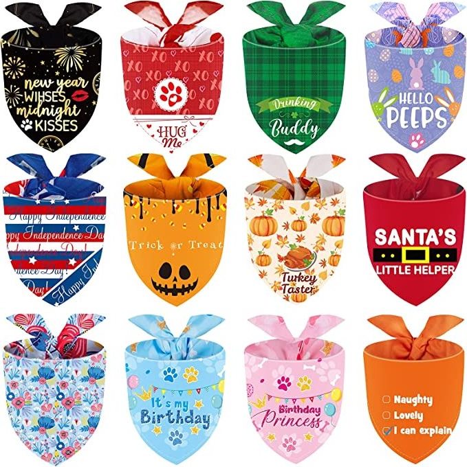 Wholesale custom all kinds of holiday style Easter Christmas pet dog bandana