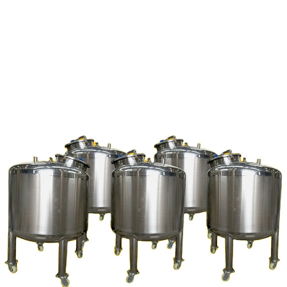 Sanitary Stainless Steel  Chemical Storage Equipment Food Corn Vegetable Oils Storage Tank Container With Wheels