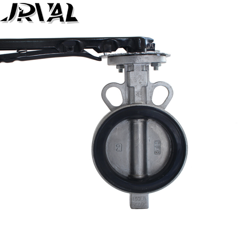 Manual Butterfly Valve Wafer Butterfly Valve Water Carton Box for Dust Pipe Stainless Steel General Oil Water Gas PTFE Seal