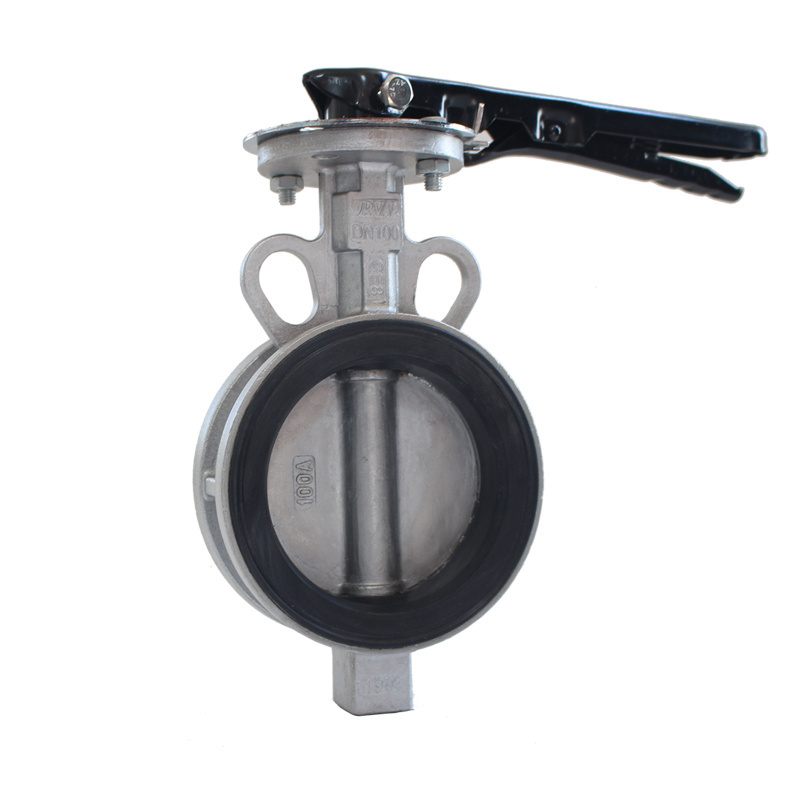 Manual Butterfly Valve Wafer Butterfly Valve Water Carton Box for Dust Pipe Stainless Steel General Oil Water Gas PTFE Seal