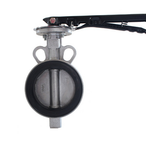 Manual Butterfly Valve Wafer Butterfly Valve Water Carton Box for Dust Pipe Stainless Steel General Oil Water Gas PTFE Seal