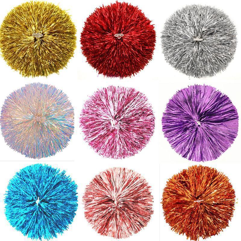 Metallic Cheerleading Pom Poms Wholesale For Kids Boy Girl Adults School Sports Games Team Spirit Cheerleading Poms