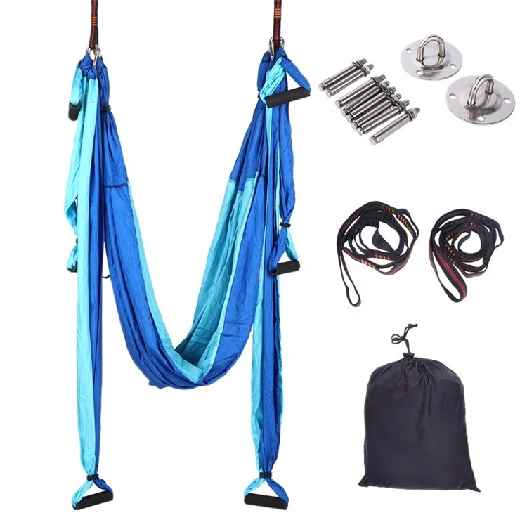 Gym Anti Slip Heavy Duty Porch Indoor Bungee Stand Aerial Yoga Swing Hammock Set yoga swings