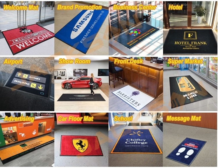 Custom design Logo Doormats Rubber Outdoor Mats Nylon Printed Personal Design Rug Logo Salon Floor Mat