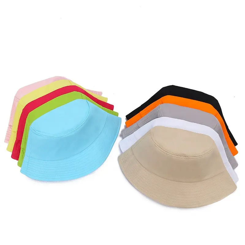 High Quality Custom Customized Print Embroidery Hat Beach Fisherman Fishing Solid Color Bob Basin Adult Cap Bucket Hat