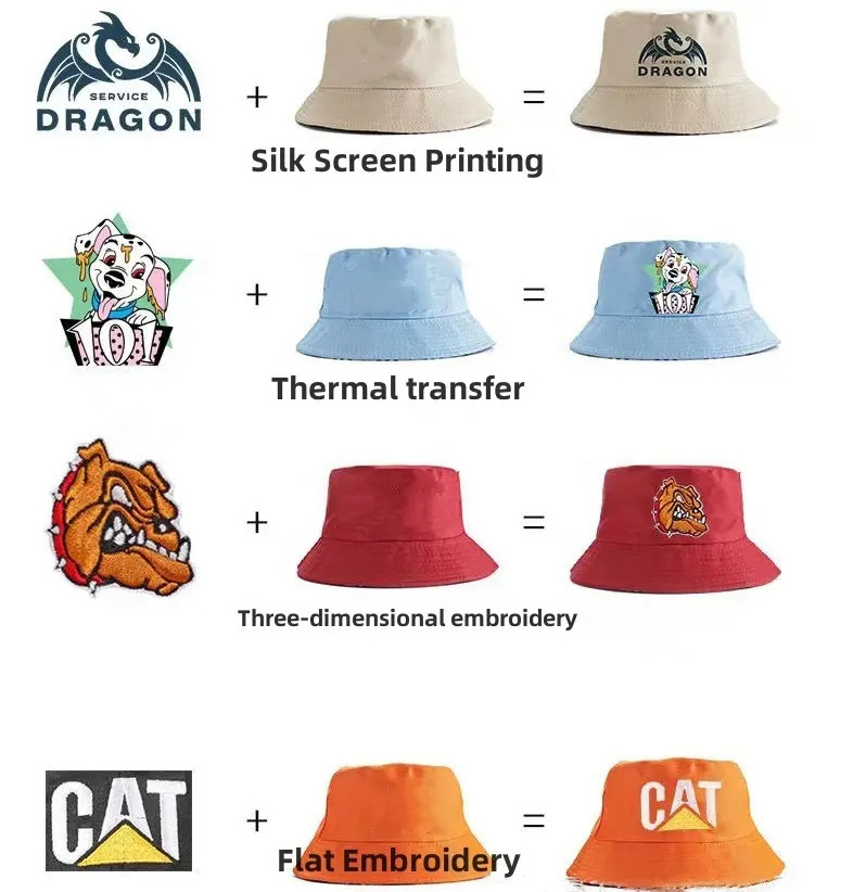 High Quality Custom Customized Print Embroidery Hat Beach Fisherman Fishing Solid Color Bob Basin Adult Cap Bucket Hat