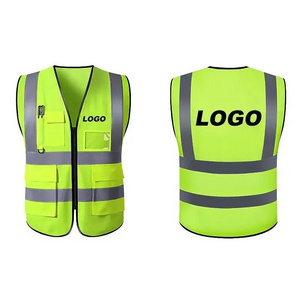 Reflective Jacket Safety Road Emergency Jilet Gilets Custom Logo High Visibility Mens High Safety Workwear Vest