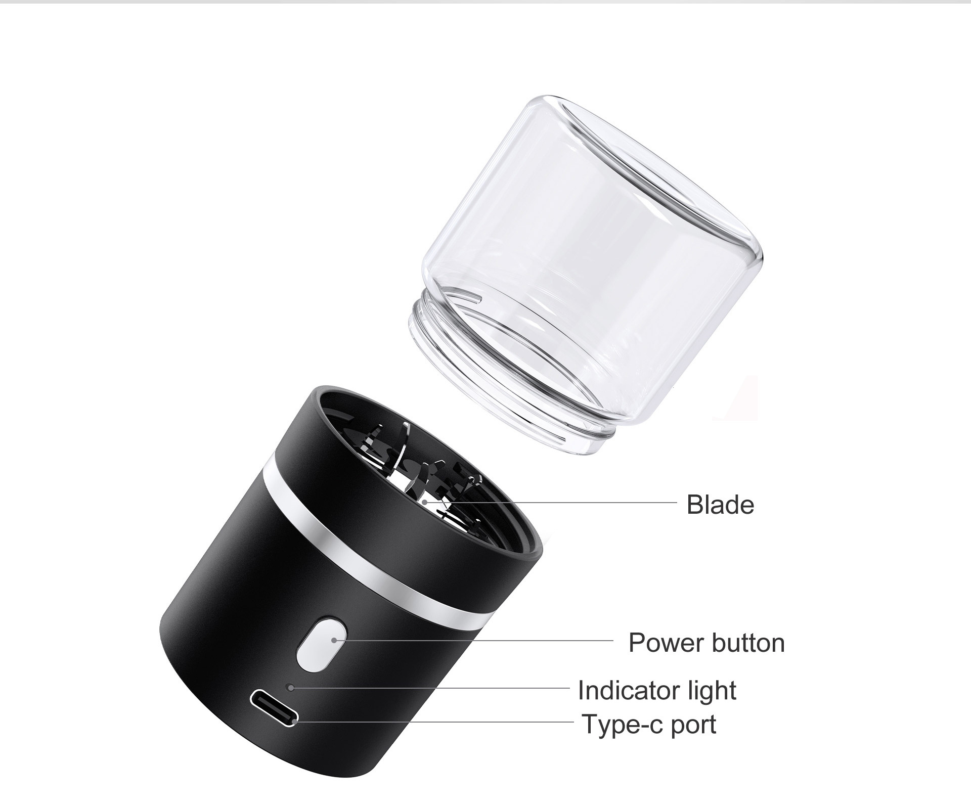 JR Newest Upgraded Mini Electric Grinder Electric Crusher Grinder With Glass Jar For Herb Spice Herb Grinder Smoke set