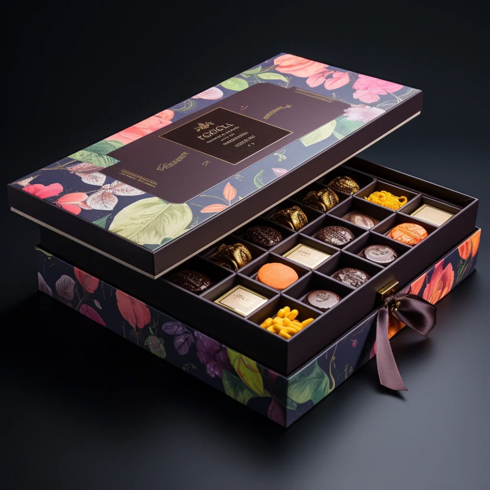 Luxury Chinese New Year Christmas double layer candy box chocolate gift boxes in cavities