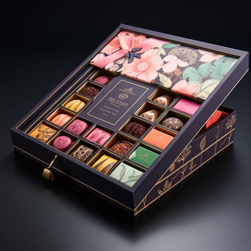 Luxury Chinese New Year Christmas double layer candy box chocolate gift boxes in cavities