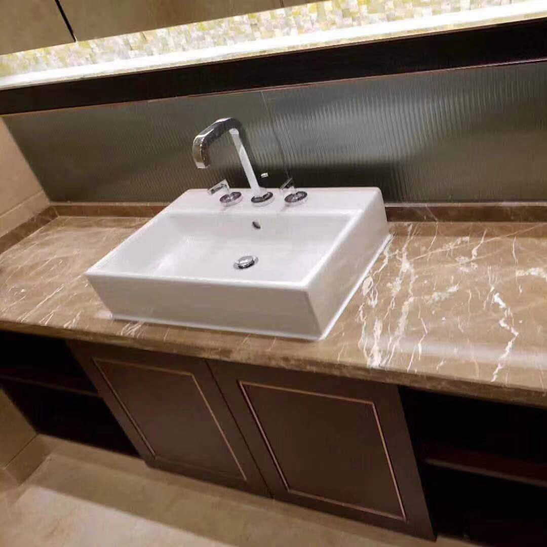 JM Stone Best Quality Polished brown natural Marble with white veins for floor stairs bathroom countertop