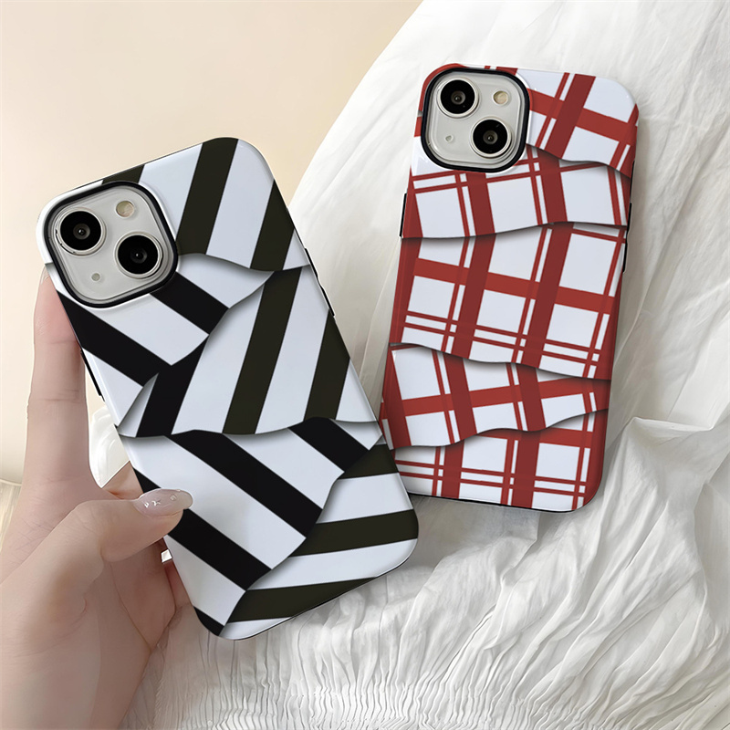 Creative plaid pattern sublimation full wrap phone case for iphone x xr xs 11 12 13 14 15 pro max