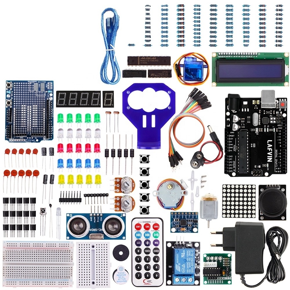 LAFVIN Power supply learning ki R3 Project Starter Kit including Ultrasonic Sensor, LCD1602 with Tutorial for Arduino XYSJ