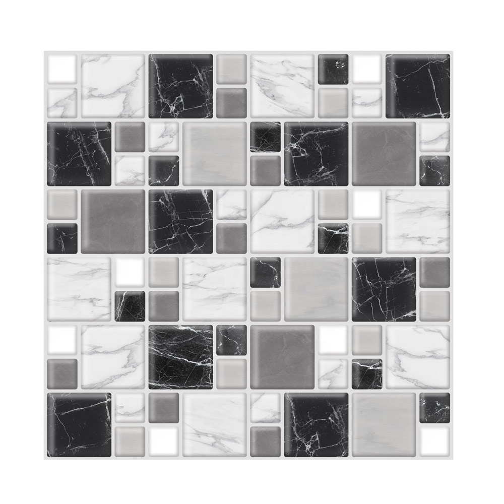 Wall Stickers Black And White Wallpaper Dimensional Brick Sticker 3D Bathroom Tile