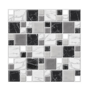 Wall Stickers Black And White Wallpaper Dimensional Brick Sticker 3D Bathroom Tile