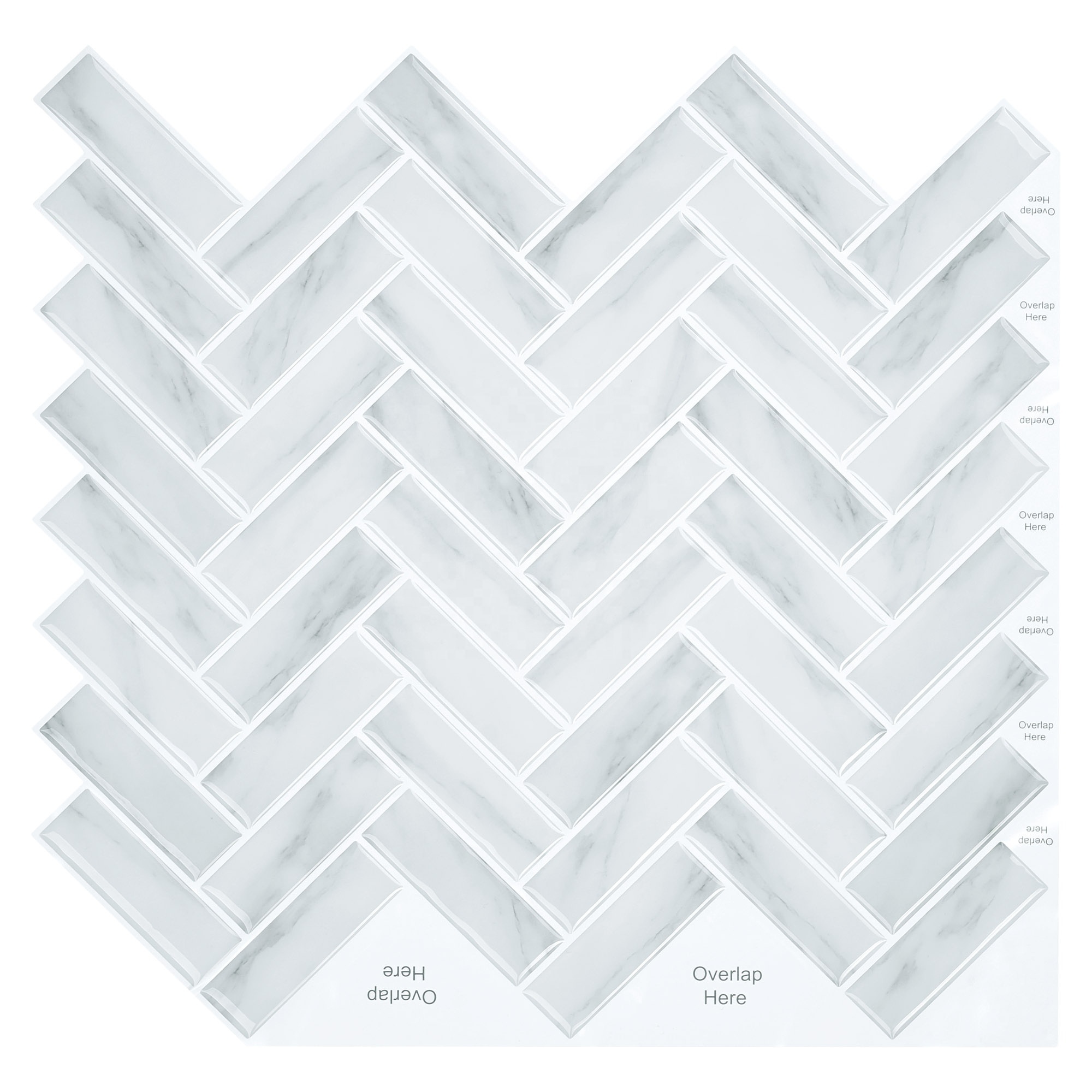 Waterproof Herringbone Peel And Stick Backsplash Tile 3d Wall paper For Bathroom Kitchen Office Bedroom