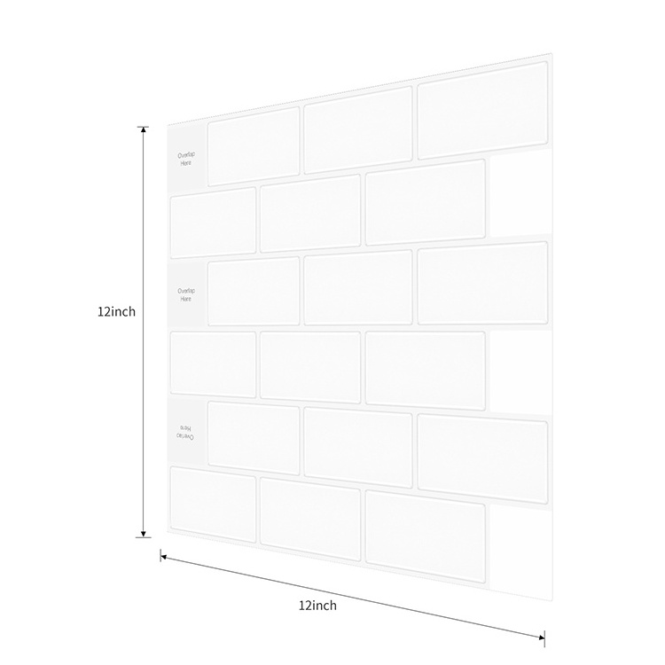 Subway Tile White Backsplash Waterproof Sticker for Bathrooms Tiles Wholesale Wall Cover Self Adhesive peel and stick tiles