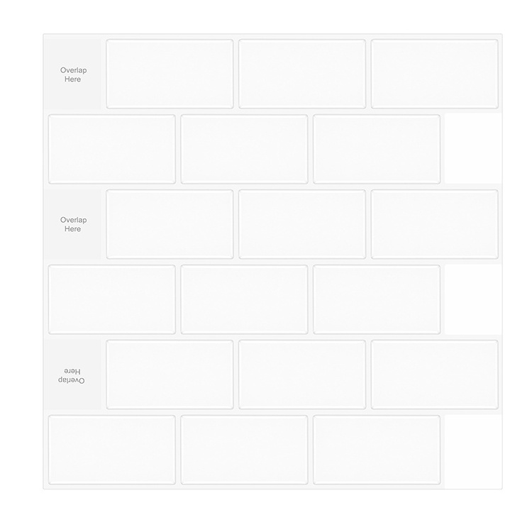 Subway Tile White Backsplash Waterproof Sticker for Bathrooms Tiles Wholesale Wall Cover Self Adhesive peel and stick tiles