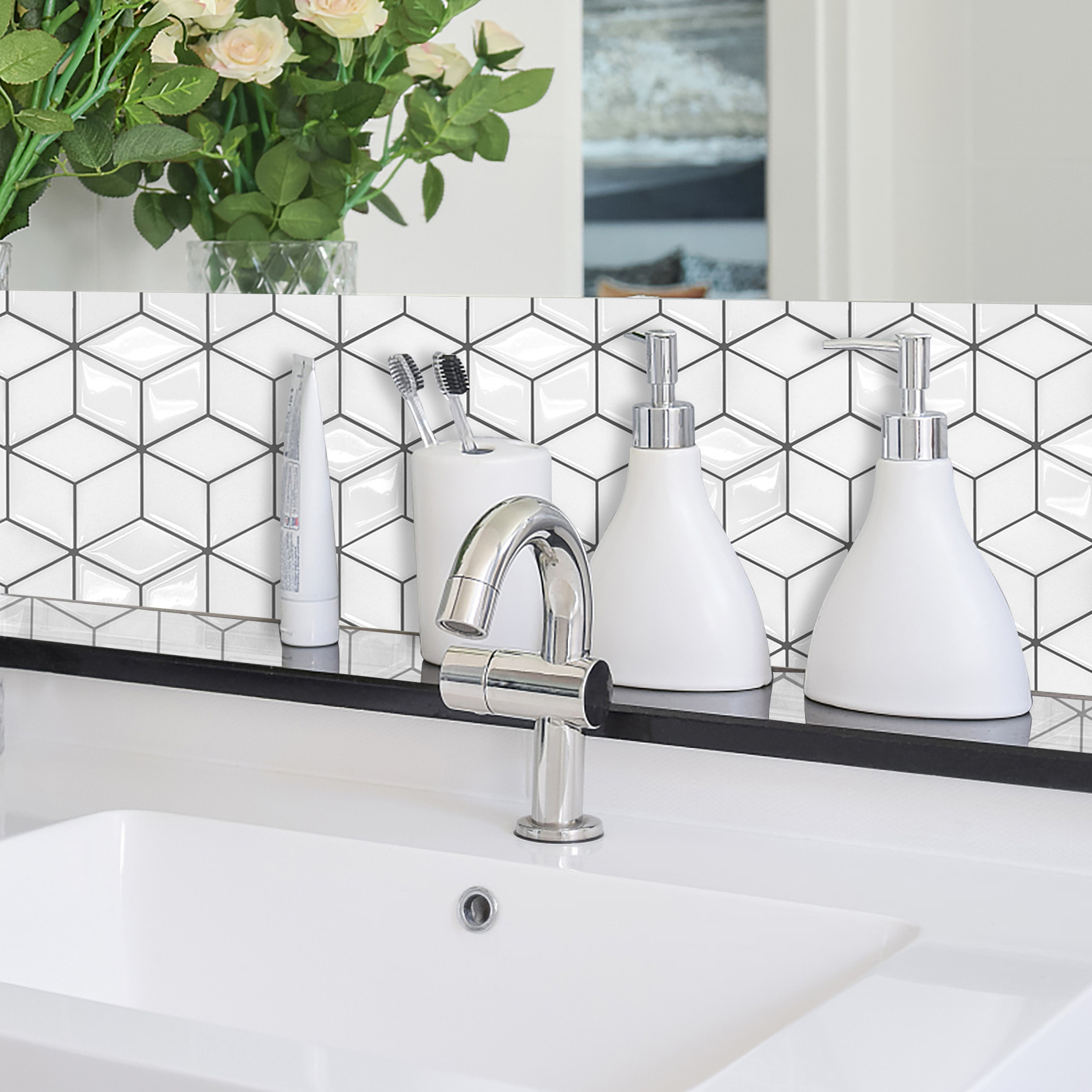 Factory Outlet Peel and Stick Wall Tiles Backsplash for Kitchen Self-Adhesive Tile Hexagon Mosaic Tiles