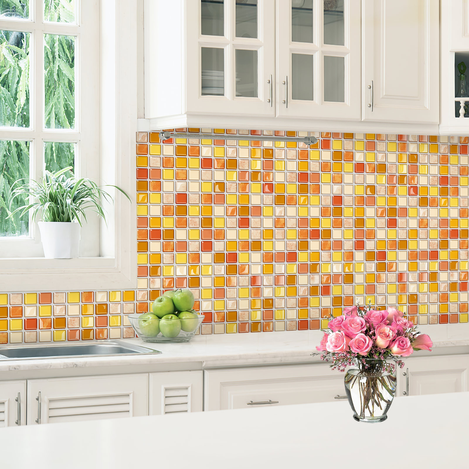 Peel and Stick Backsplash Tiles for Kitchen, Self Adhesive 3D Wall Sticker Stick on Tiles