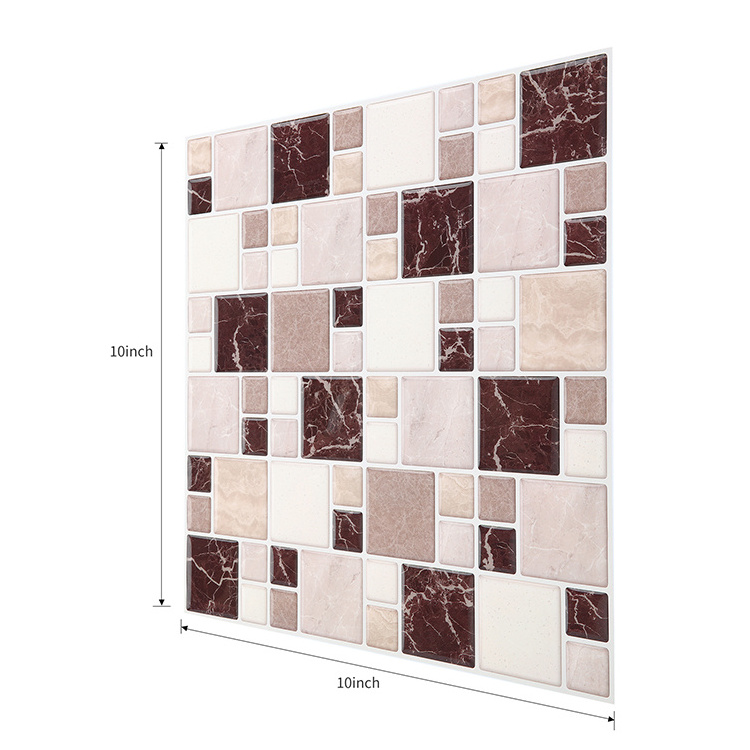 Pvc Wallpaper Adhesive Wall Sticker Decoration 3D Panel Self Mosaic Tile House Decorative Tiles