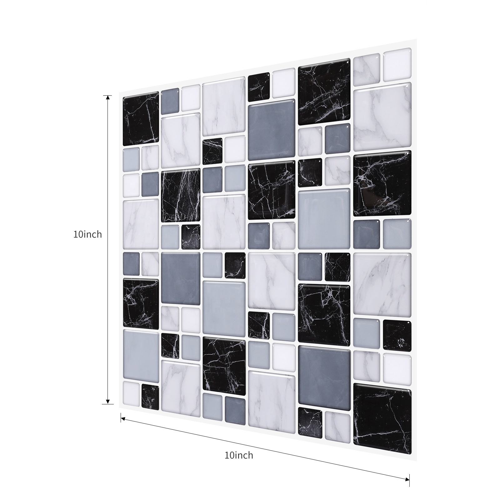 Wall Stickers Black And White Wallpaper Dimensional Brick Sticker 3D Bathroom Tile