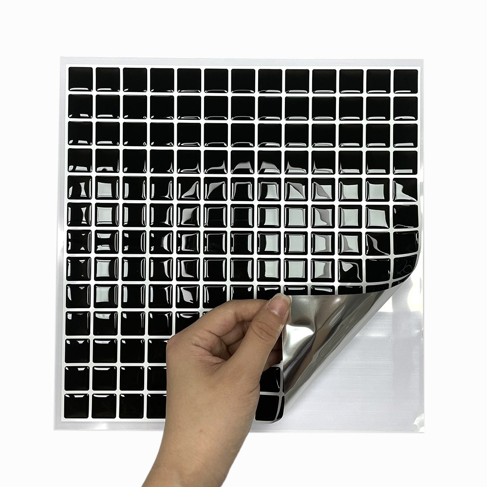 Self Adhesive Black Backsplash sticker mosaic peel and stick wall tile 300*300mm for Bathroom and Kitchen Wall Decoration