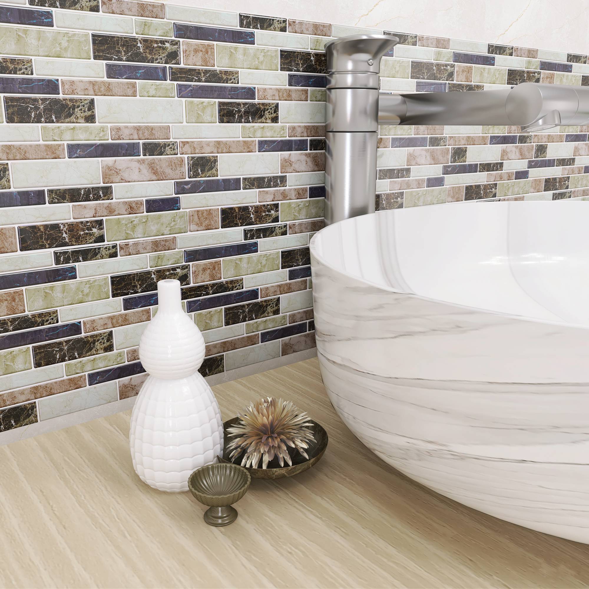 Marble Vinyl Sticker Self Adhesive Wallpaper 3D Peel and Stick Square ...