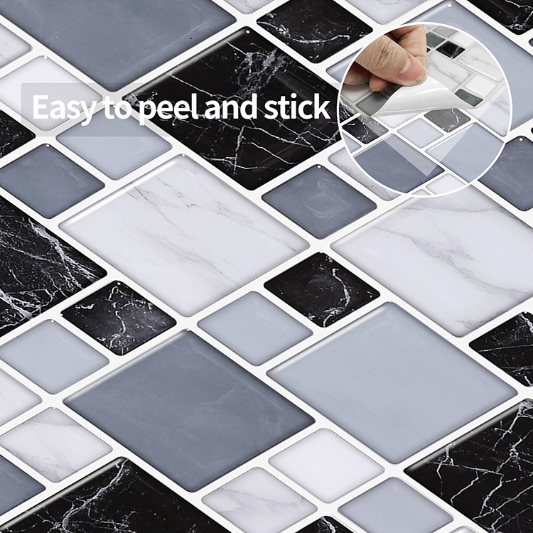 10in x 10in kitchen backsplash mosaic DIY 3D stick tiles prime quality peel and stick tiles