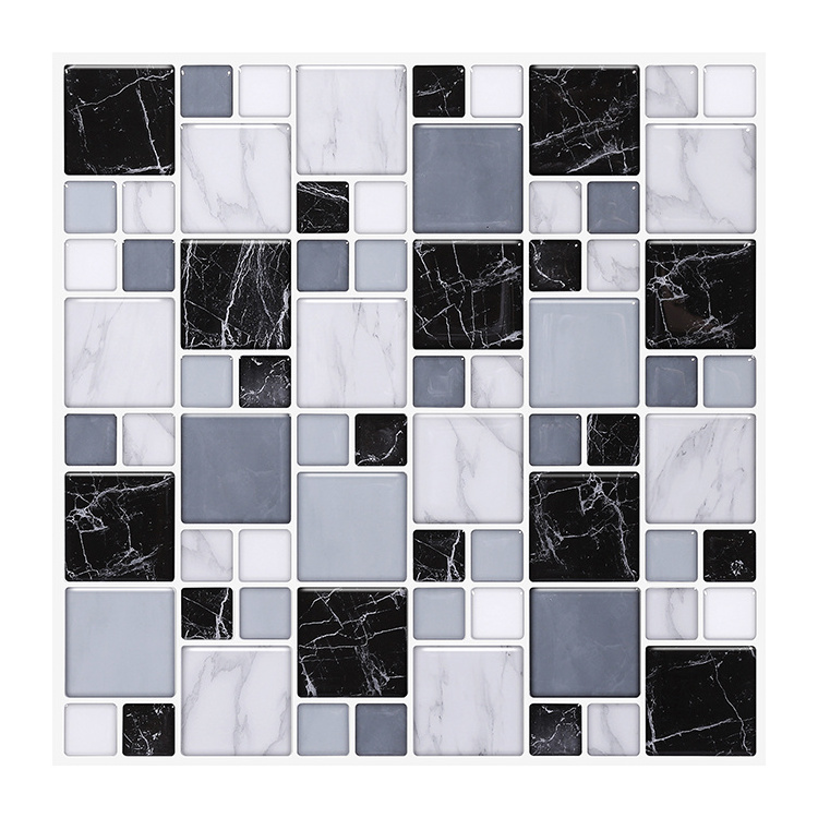 10in x 10in kitchen backsplash mosaic DIY 3D stick tiles prime quality peel and stick tiles