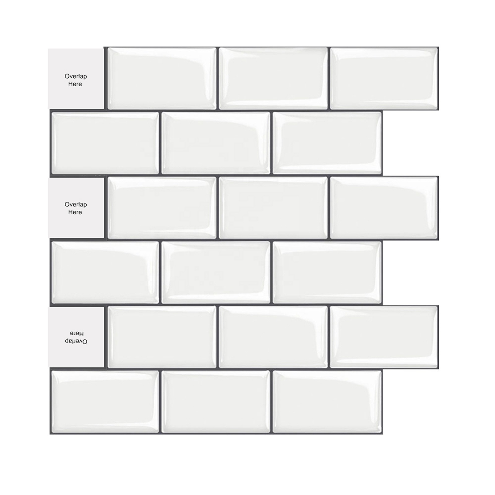 Adhesive Kitchen & Bathroom Wall Tile Removable Easy DIY Waterproof Peel and Stick Backsplash Tile Smart Wall Sticker